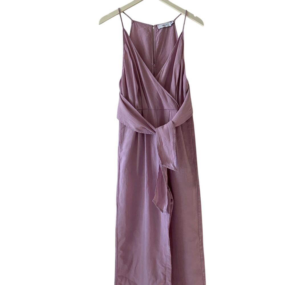Greylin Lavender Purple Linen Jumpsuit Size Small Wide Leg Sleeveless S